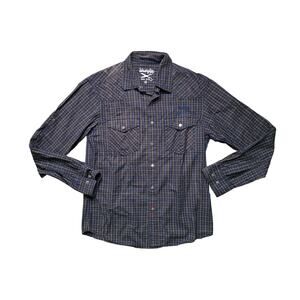 Wrangler Division 47 Checkered Long Sleeve Shirt Men M Casual Western